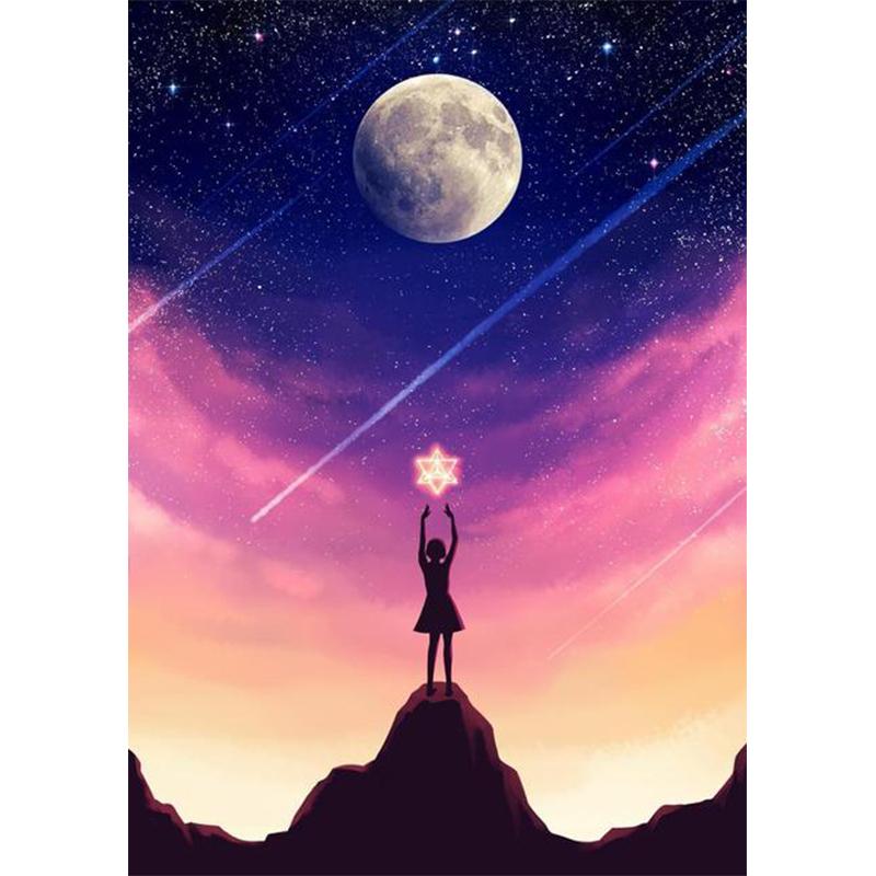 Full RoundCartoon Moon Diamond Embroidery Mosaic Embroidery 5d Diy Diamond Painting Home Decor Explosion New