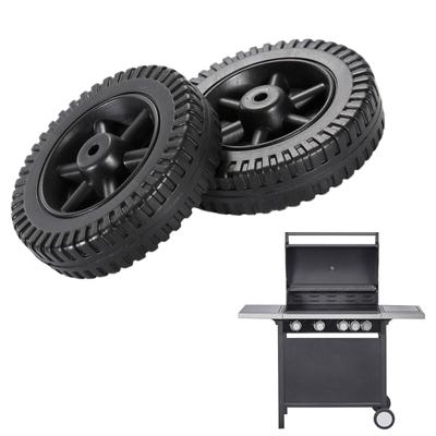 2Pcs Grill Wheel Easy Install Wheelbarrow Hole Diameter 0.8-1cm Sandproof Replacement 6in for Most Grills Garden Parts Tool