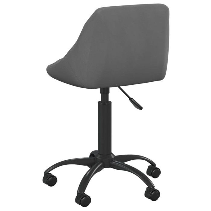Chaise de Bureau - VIDAXL - Siège Ergonomique - Hauteur Réglable - Velours - Gris Foncé