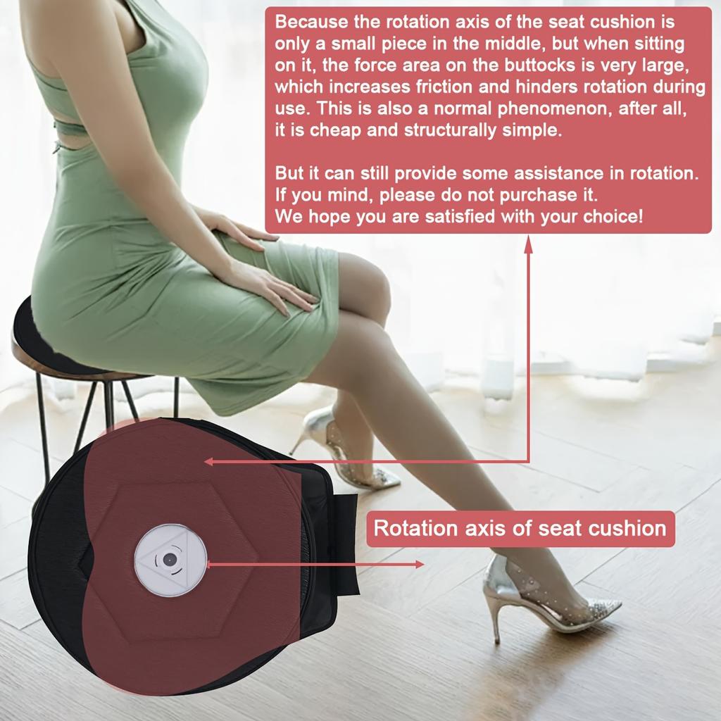360° Rotating Memory Foam Car Seat Cushion - Ergonomic Hexagonal Design for Comfortable Support, Anti-Slip & Breathable Polyester Cover