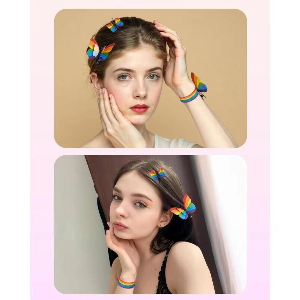 10Pcs/Set Portable Butterfly Hair Clip 3D Butterfly Hair Accessory  Dance Event