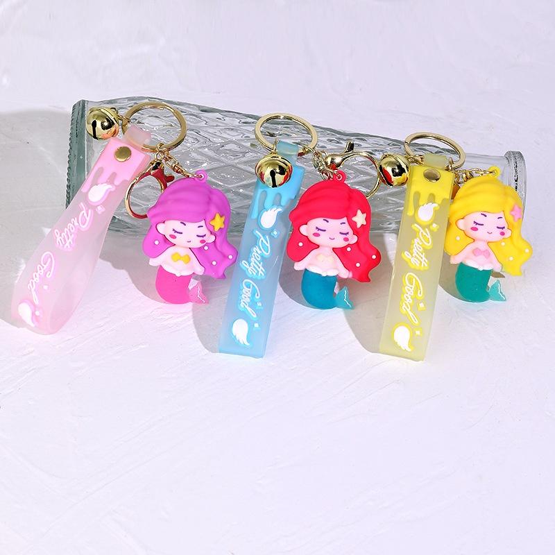 Mermaid Keychain Cartoon Cute Pendants Key Holder Decoration Bag Charm Gifts Kid