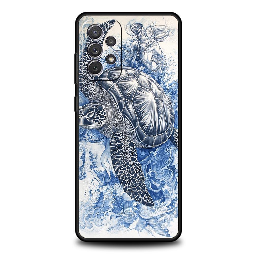 Ocean Coastal Seashell Seaweed Pattern Phone Case for Samsung Galaxy A55 A35 A15 A14 A13 A25 A54 A51 A71 A72 A73 A32 5G Soft TPU