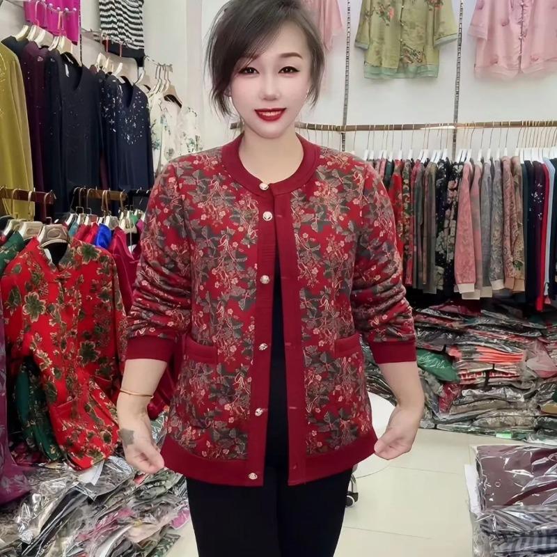 Thick Fleece Jacket Warm Cotton Cardigan Front Buttoned Loose Top