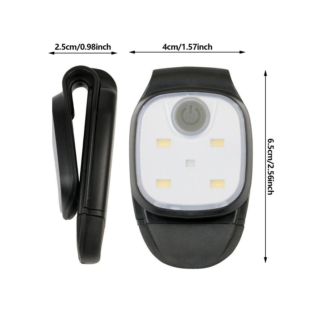 1Pc LED Clip Flashligh 4 Lighting Modes USB Rechargeable LED Clip Lamp Safety Warning Running Lights for Night Walking Fishing