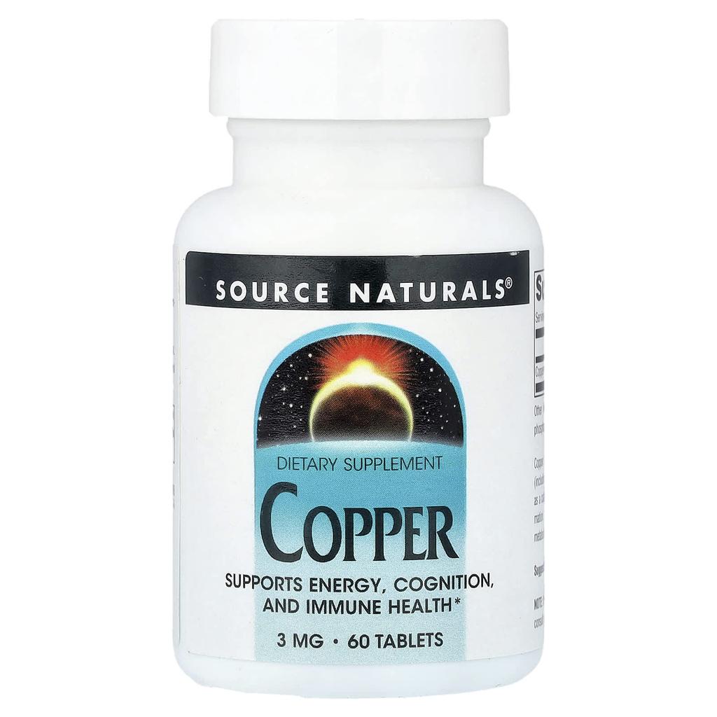 Source Naturals, Copper, 3 mg, 60 Tablets