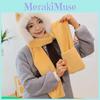 Stylish Plush Bear Winter Hat And Scarf For Men And Women Soft And Warm Design