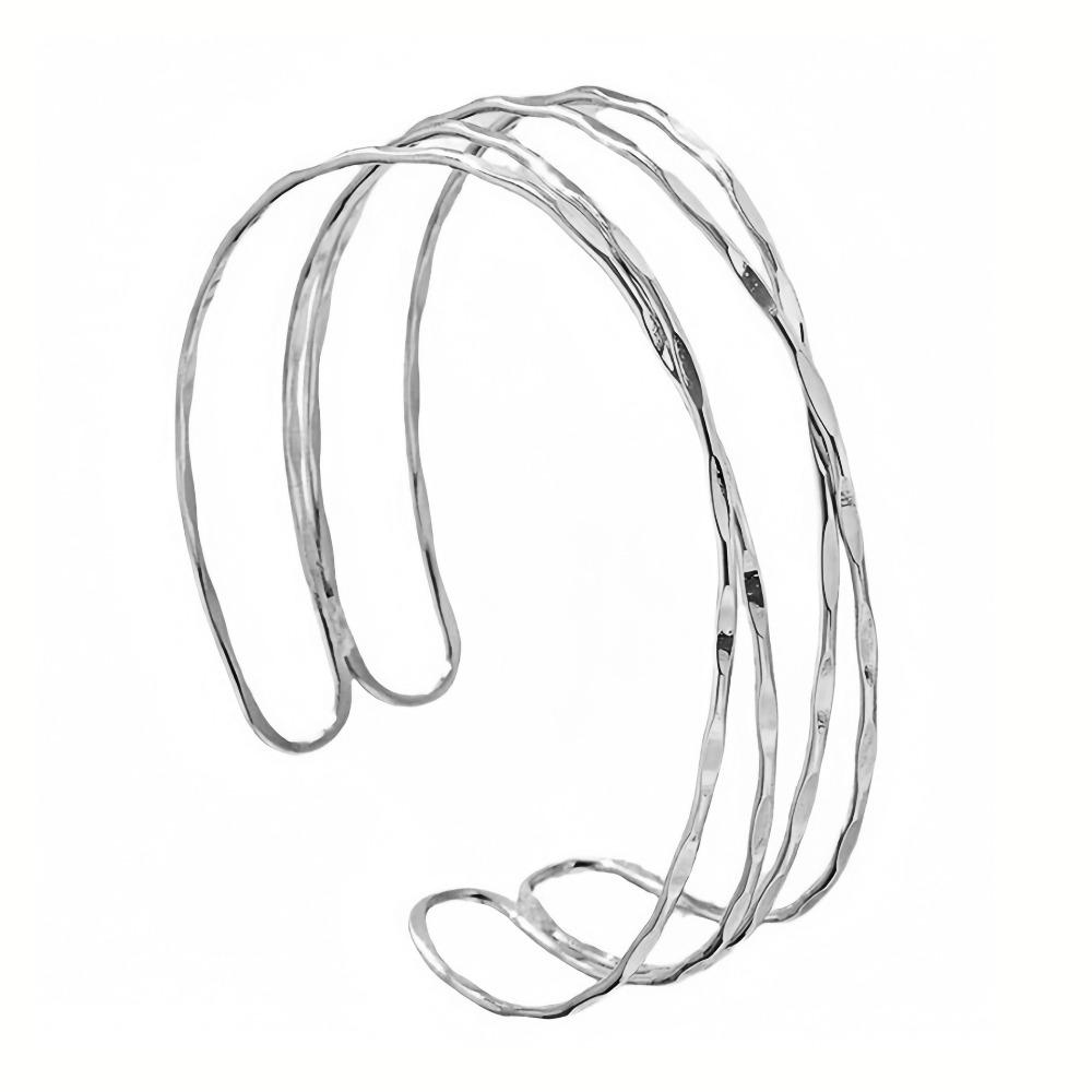 Geometric Pattern Cross Bracelet Women Fashion Upper Cuff Bracelet Open Arm Bangles Party Wear