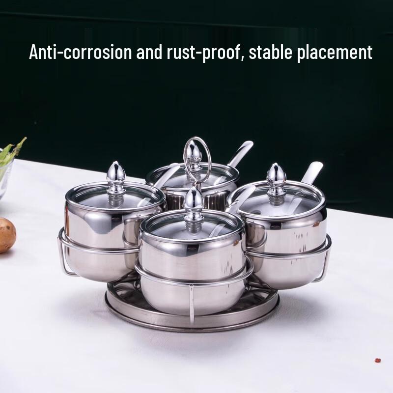 Edelstahl 3-stöckiges Gewürzregal mit Gläsern