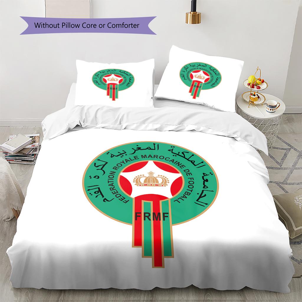 Biancheria da letto con motivo della Nazionale del Marocco Decorazione per la casa Regalo di compleanno (1 * copripiumino + 2 * federa, senza nucleo)