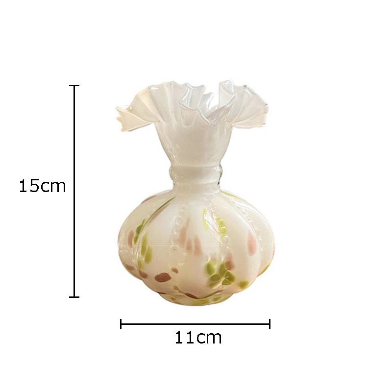 

Painted Flower Texture Glass Vase Desk Decoration Hydroponics Flower Pots Artificial Flowers Decorative Floral Arrangement