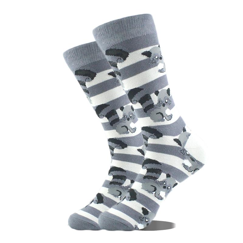 Happy Design Ctue Funny Socks Men Animals Food Pattern Sokken  Divertidos Jacquard Calcetines Unisex Hip Hop Skateboard Sox