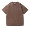 T-shirts décontractés rétro à col rond pour hommes et femmes, lavés et vieillis, manches courtes d'été polyvalentes, longueur aux épaules