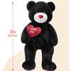 Rotes Herz Große Teddybären Schwarzer Teddybär Stofftiere mit gesticktem Ich liebe dich für Freundin Großer Valentinstag Flauschiges T
