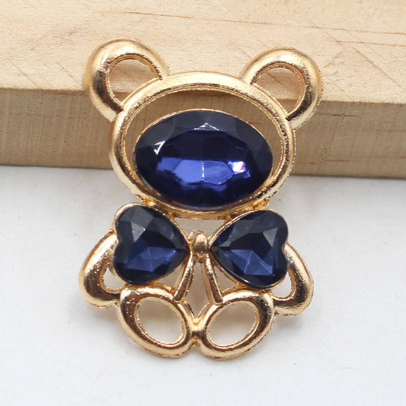 10pcs25 * 30MM Fashionable And Cute Alloy Teddy Bear DIY Accessories Hair Accessories Cartoon Phone Case Hole Shoe Accessories