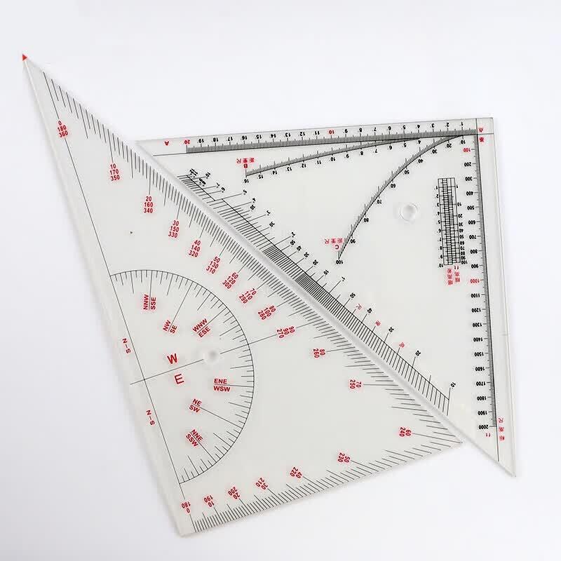 Yingjia Nautical Charting Triangle Ruler Set