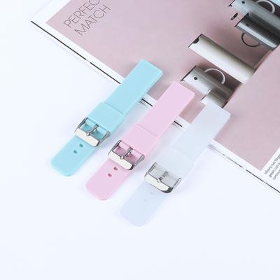 Multi-colored Silicone Waterproof Smartwatch Strap Solid Color Sport Watchband Strap with Connector