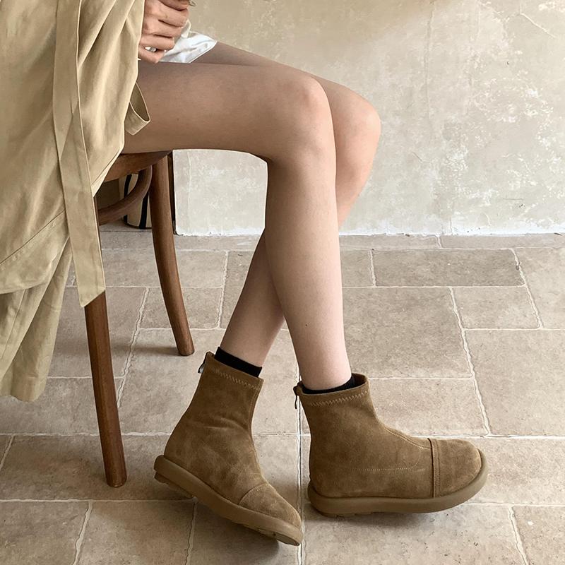 Fashion Designer Vintage Women Ankle Boots Fashion Soft Sole Short Booties Ladies Casaul Round Toe Shoes