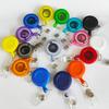 1pc Solid Colored Frosted Retractable Easy-to-pull Buckle ID Key Name Card Holder Badge Reel Key Ring Chain Clips for Students