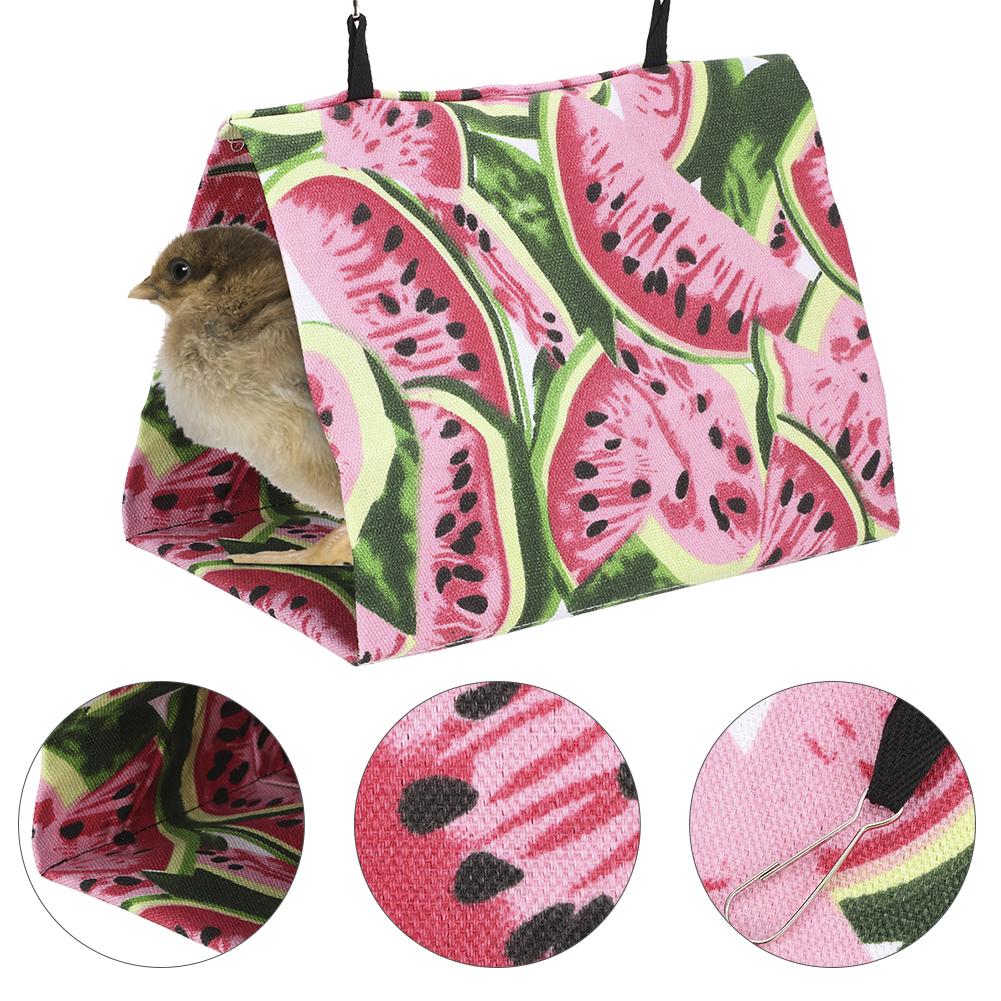 1PCS Spring Summer Canvas Pet Hammock Hanging Cave Bed for Parrots and Other BirdsWatermelon L