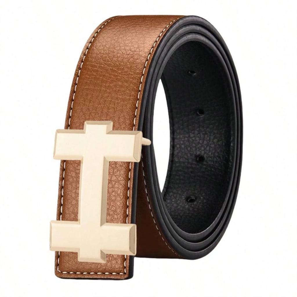 Neuer Herren-Gürtel aus Lychee-Körnerleder mit H-Schnalle - Stilvoll und vielseitig für Freizeitkleidung
