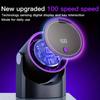 Small Desk Fan 100 Speeds Digital Display Turbo Table Fan with Rechargeable Battery Wall-Mouted Design for Bedroom Office Travel