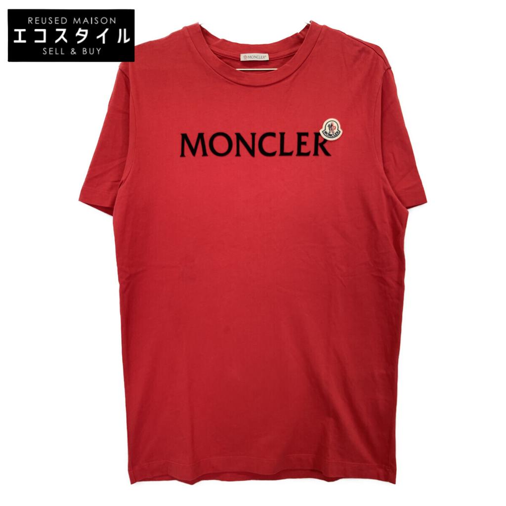 Moncler Red Cotton Logo T-shirt Tops S RedUsed