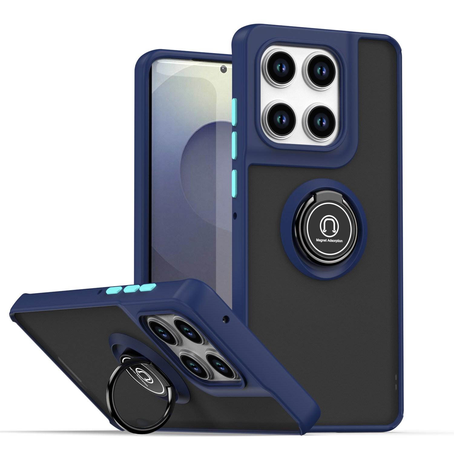 

Матовый чехол-броня для Motorola Edge 60 Pro Moto Edge 60 Fusion, крышка, кольцо, магнитная подставка-держатель, противоударный чехол, Coque, Fundas Motorola Edge 60 Pro темно-синий