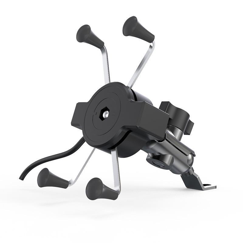 Universal Electric Vehicle Phone Navigation & USB Charging Holder (12-150V) for Motorcycles, Bicycles, and Cars