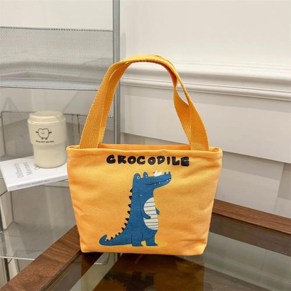 Süße Mini-Canvas-Tasche Koreanischer Stil Tragbare Damen-Handtasche Lunchtasche Cartoon Geldbeutel Kopfhörer-Aufbewahrungstaschen Lunchtasche