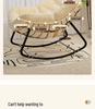 “Nordic Light Luxury Bird's Nest Rattan Rocking Chair for Living Room or Balcony – Extra Large for Adults”