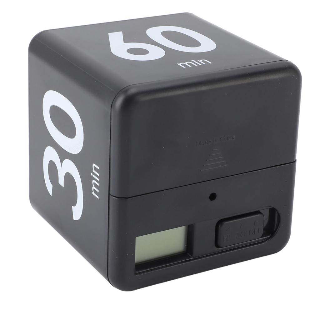 Flip Timer 15 20 30 60 Minutes Gravity Sensing Mini Countdown Timer for Cooking Study Workout Black