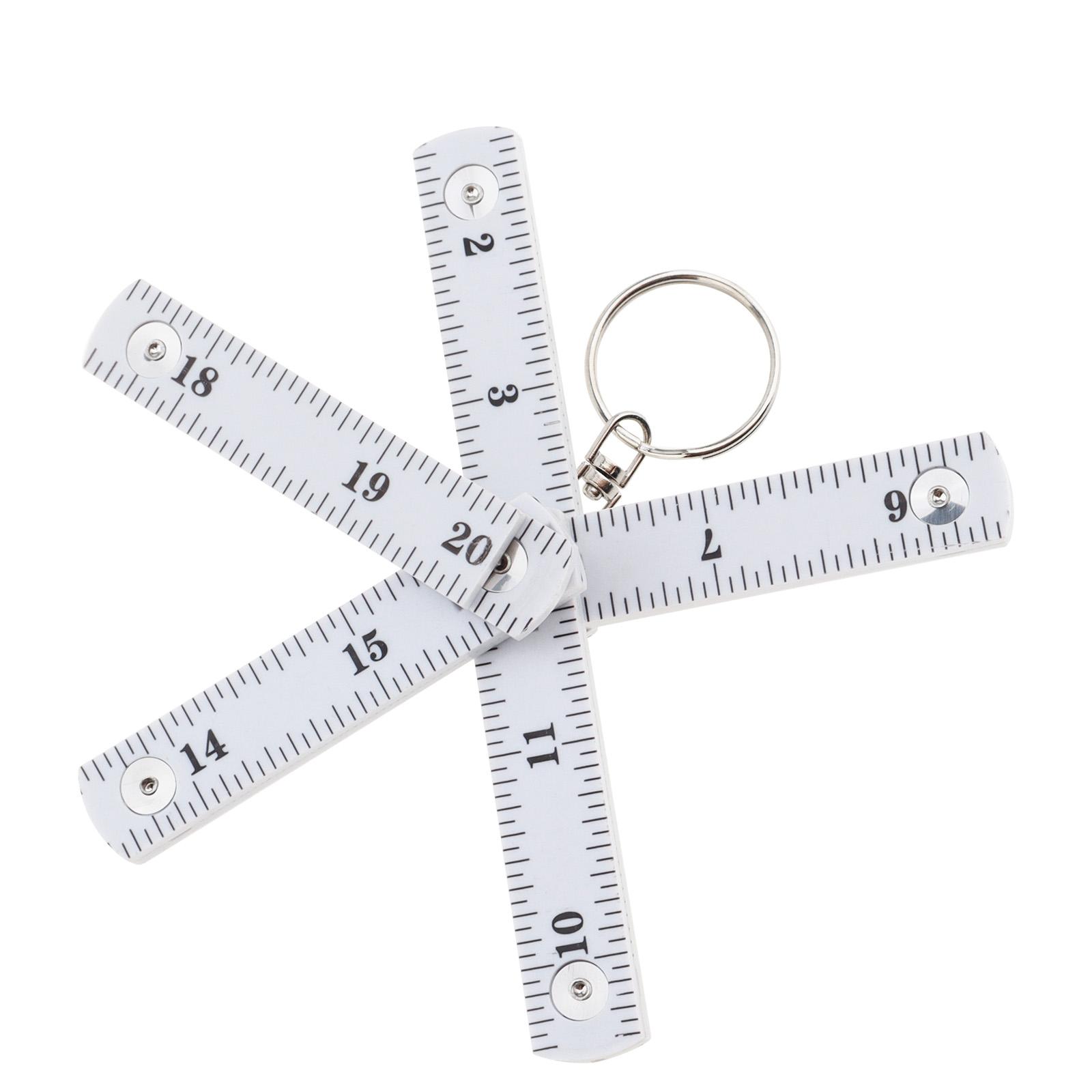 

White 0.5M 20 Inch Dual Scale Plastic 10-Section Folding Ruler Multifunctional Measuring Tool