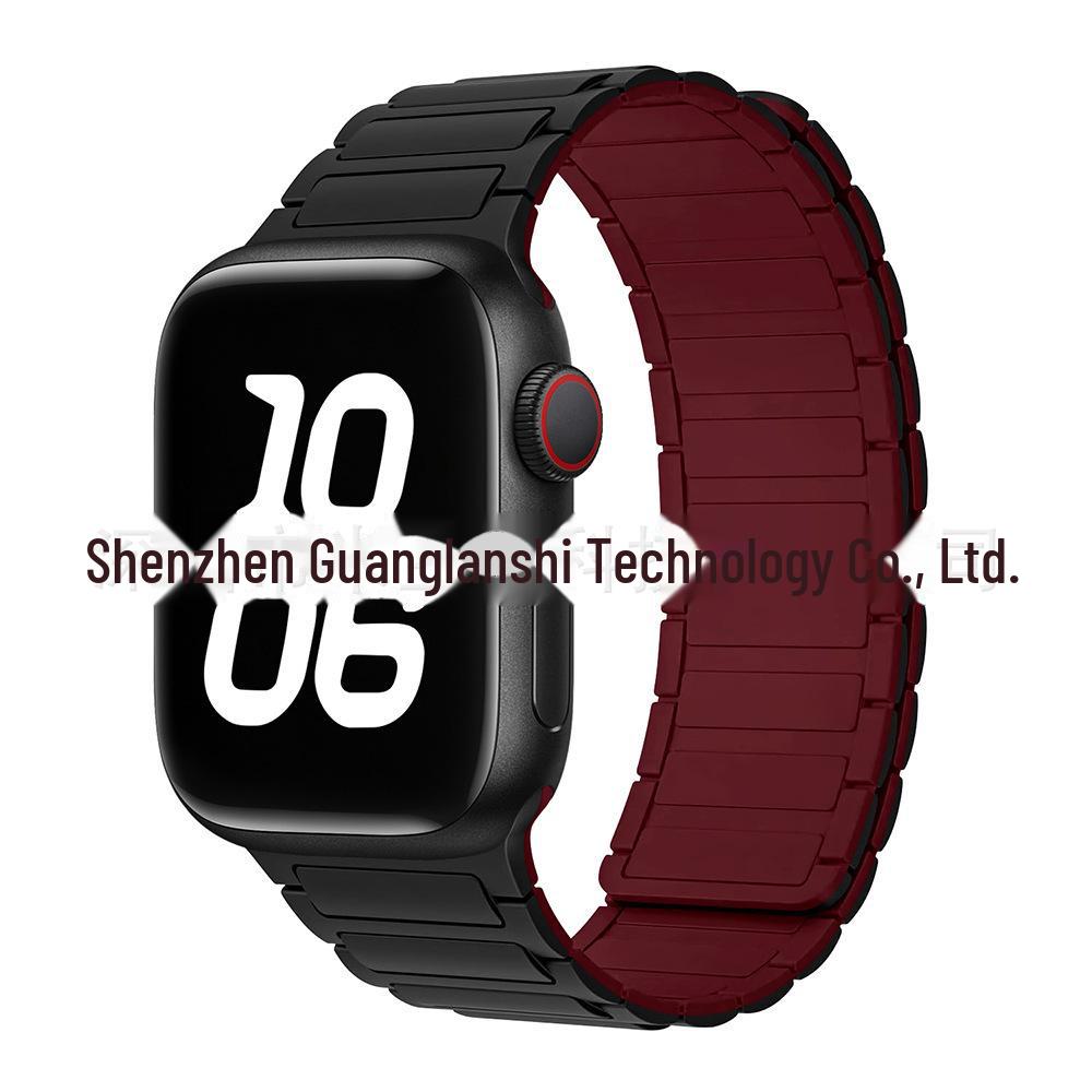 „Curea de culoare contrastantă din silicon magnetic S9 pentru Apple Watch Series 5-9”