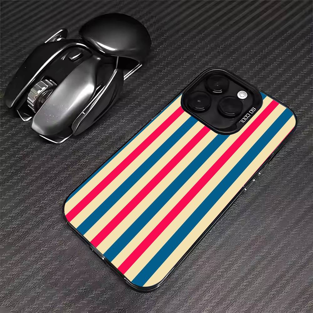 Colorful Striped Phone Case For iPhone 17 16 15 14 13 12 11 Pro Max XS Max 7 8 Plus Shockproof Silicone Matte Cover