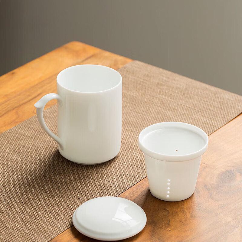 

Sweet White Ceramic Office Tea Cup with Lid