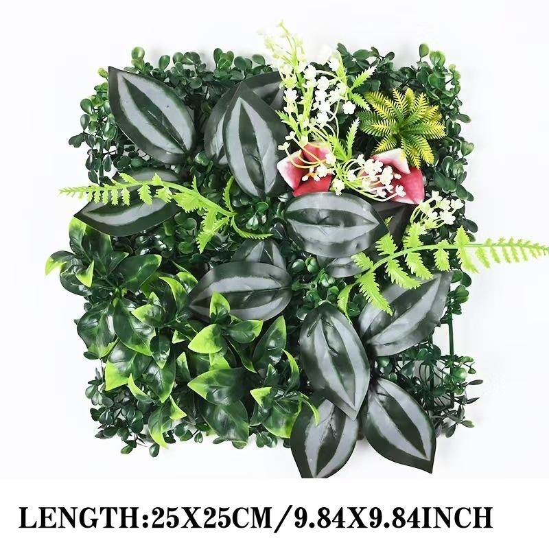 1PC 25X25cm Artificial Plants Grass Wall Panel Hedge for Indoor Outdoor Home Garden Decoration Fake Plant Grass Wedding Decorati