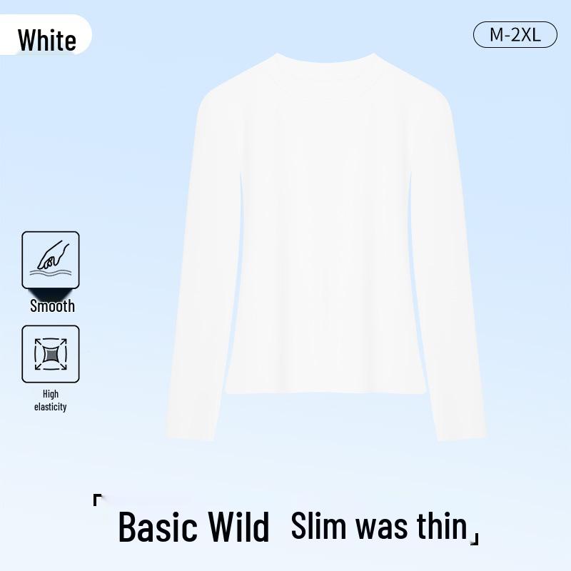 Women's Lyocell Long Sleeve Round Neck Slim-Fit Shirt - New for Spring/Autumn 2026