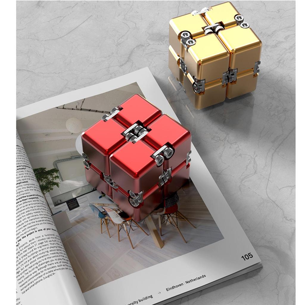 Infinity Cube Magic Cube, 3D Puzzle, Infinity Fidget Cube, Adult Game, Sturdy and Heavy, Decompression Toy, Portable (DIY Version, Silver)