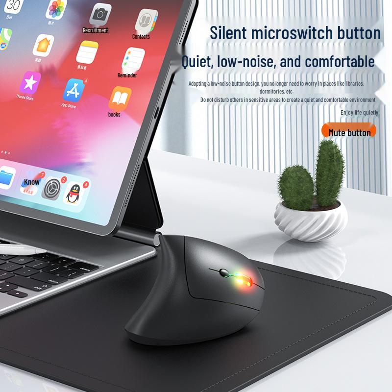 In Stock Bluetooth Dual Mode Right-Hand Vertical Ergonomic Wireless Mouse, Silent & Rechargeable - Fifth Generation