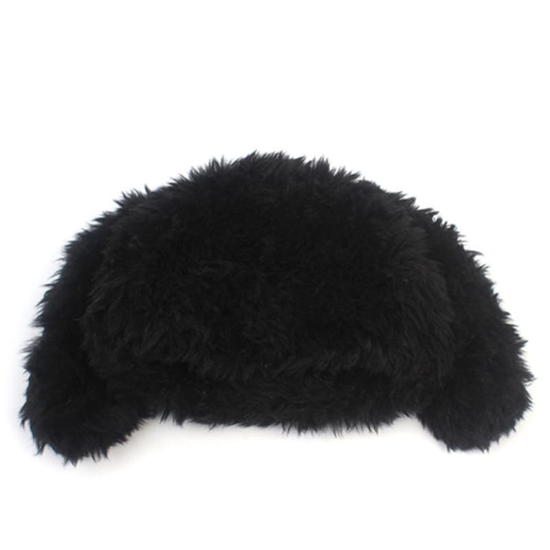 Universal Chemistry Rabbit Black Fur Beanie Rabbit Hat