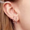 BAMOER 925 Sterling Silver Hoop Earrings for Women Lightwieght Big Hoop Earrings Hypoallergenic Mobius Trendy Hoop Earrings