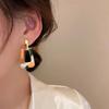 Women Colorful Enamel Trapezoid Earrings Hollow Geometric Long Dangle Ear Jewelry For Party Fashion