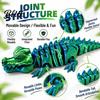 Realistic PLA Animal Model 3D Printed Articulated Crocodile Toy, Flexible Reptile Figure, Fidget Toy for Creative Desktop Decoration Stress