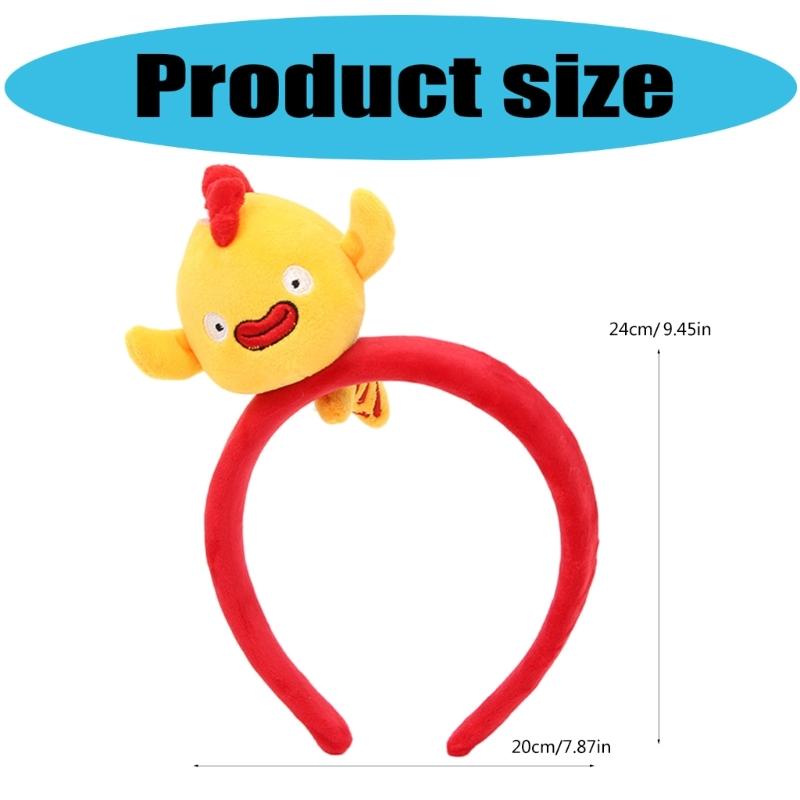 Cute Carp Design Hairband Soft Plush Elastic Headbands Hair Ornament For Kids Girls Women Daily Use Party Accessories
