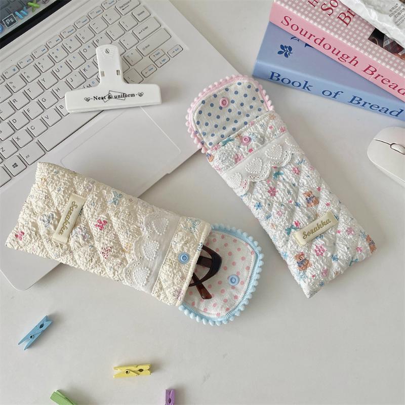 Cute Cartoon Soft Glasses Case Portable Crush Proof Sunglasses Pouch Girls Eyewear Storage Bag