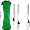 Picnic Tableware Set Washable with Zipper Travel Cutlery Kit Case Portable Pouch for Dinner Household Tool Travel Camping Spoon