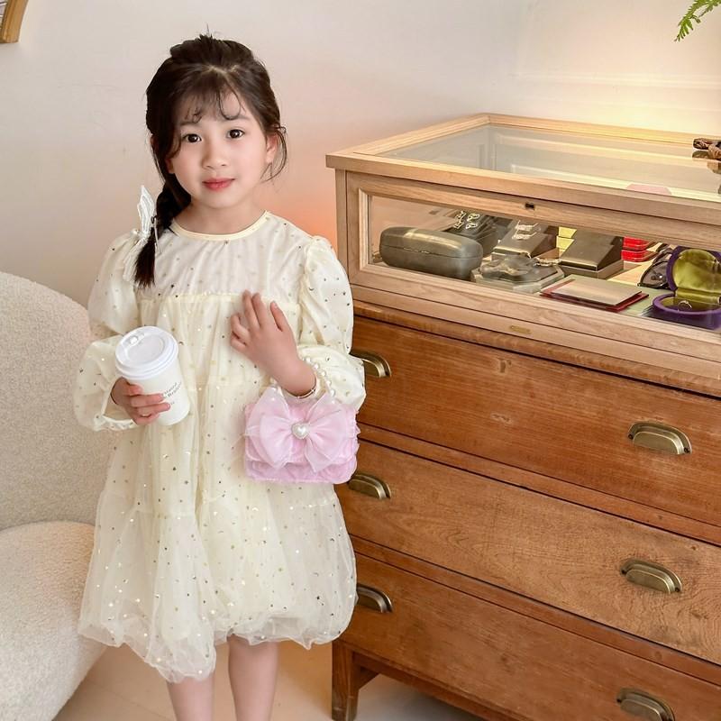 Chain Fashionable Pvc Bag For Children With Adorable Bowknot And Breathable Lining