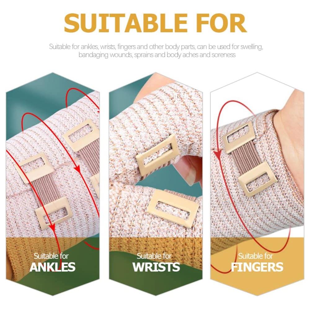 2 Roll Elastic Bandage Wrap,Stretch Compression Bandage Stretches Up To 450Cm, Ideal For Medical, Sports, Sprains, Calf, Ankle &
