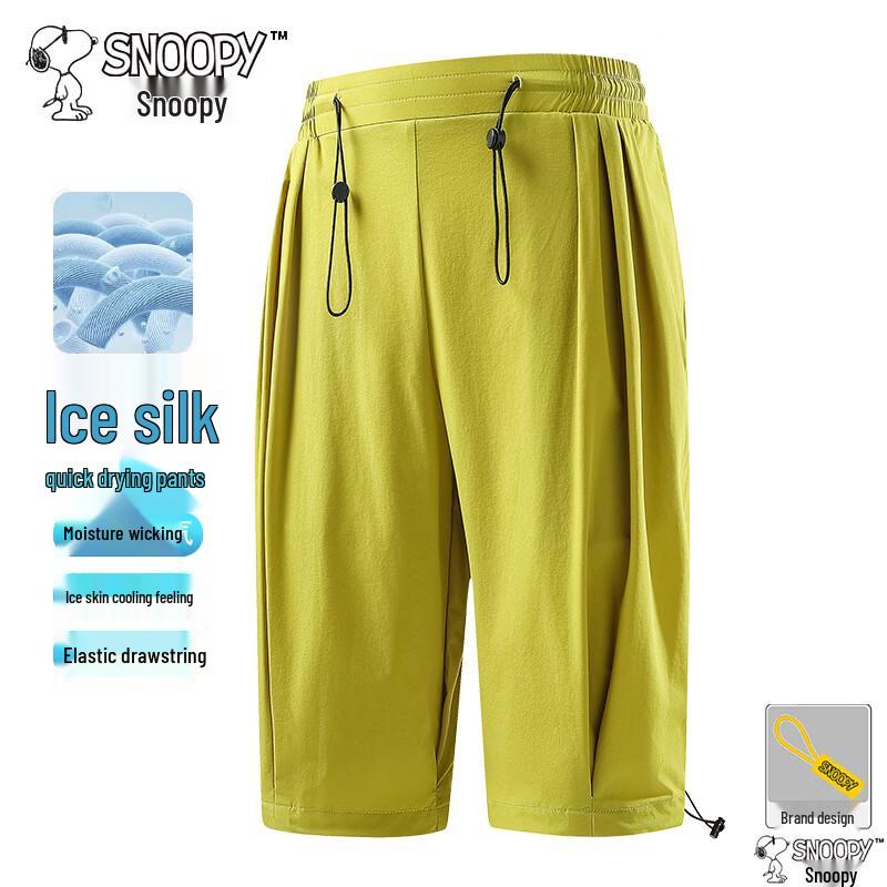 SNOOPY Men s Summer Lightweight Ice Silk Quick-Dry Sports Shorts M